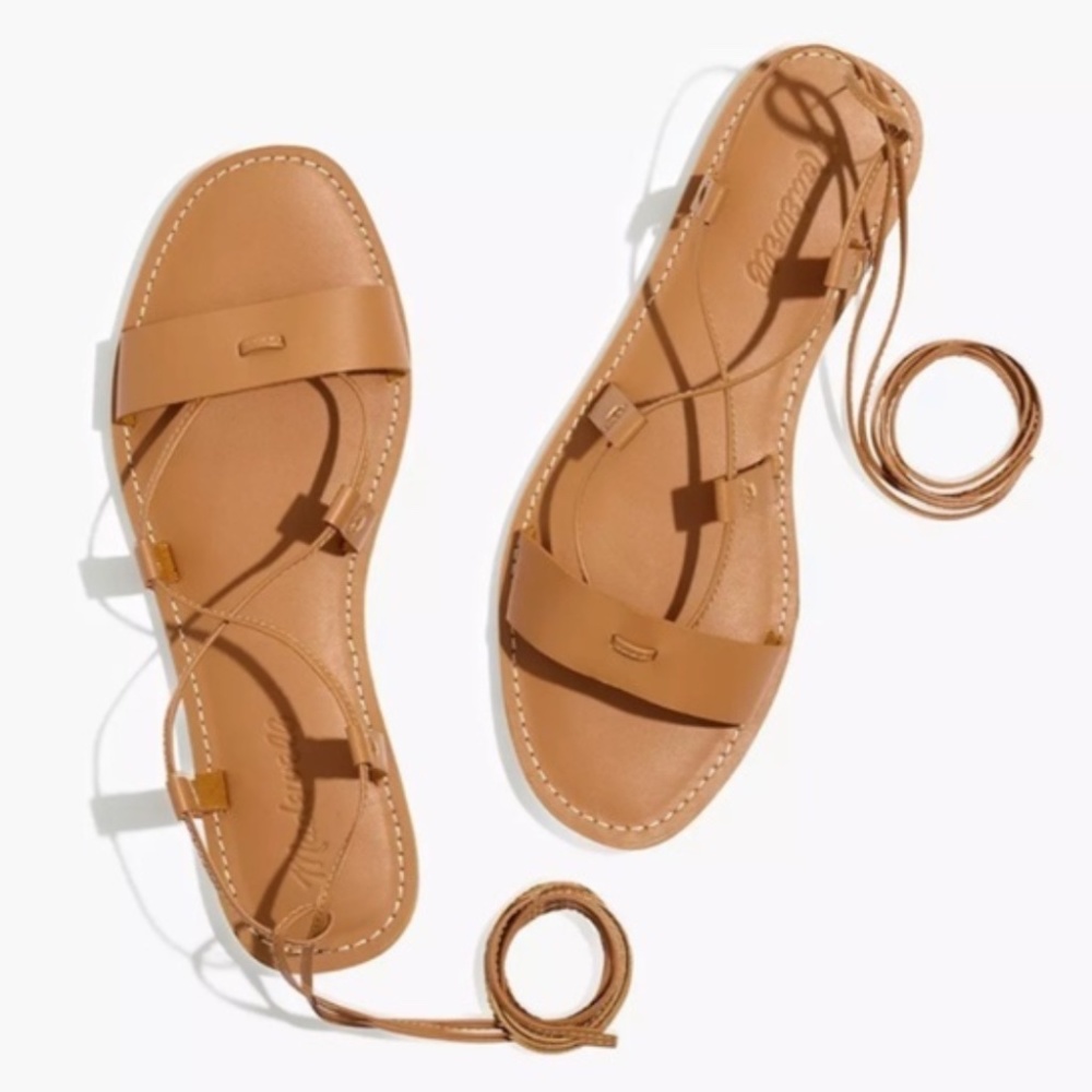 Madewell Boardwalk Lace Up Sandals Desert Camel Size5